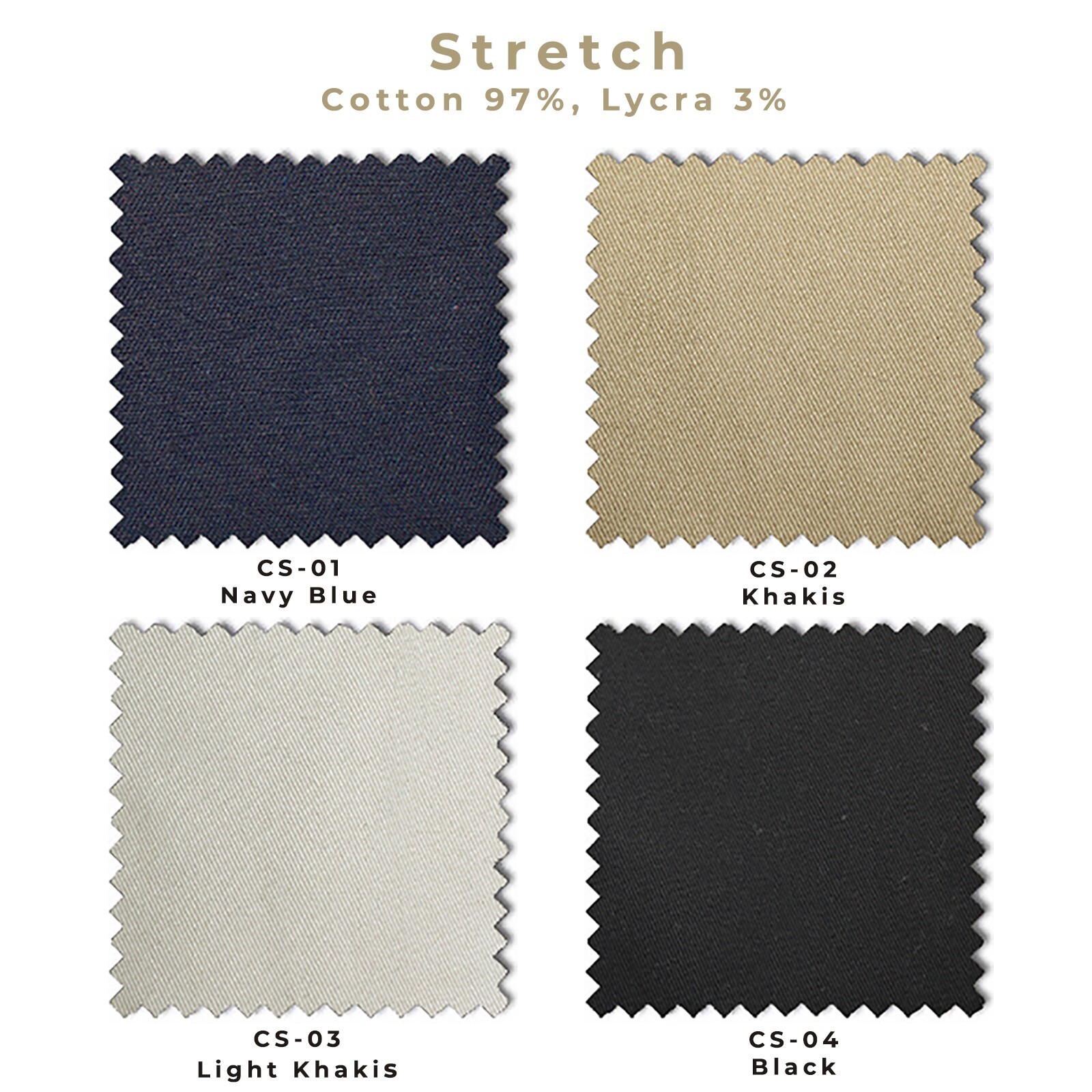 Custom Made Chinos Mens Bespoke Cotton Twill Stretchable Chinos