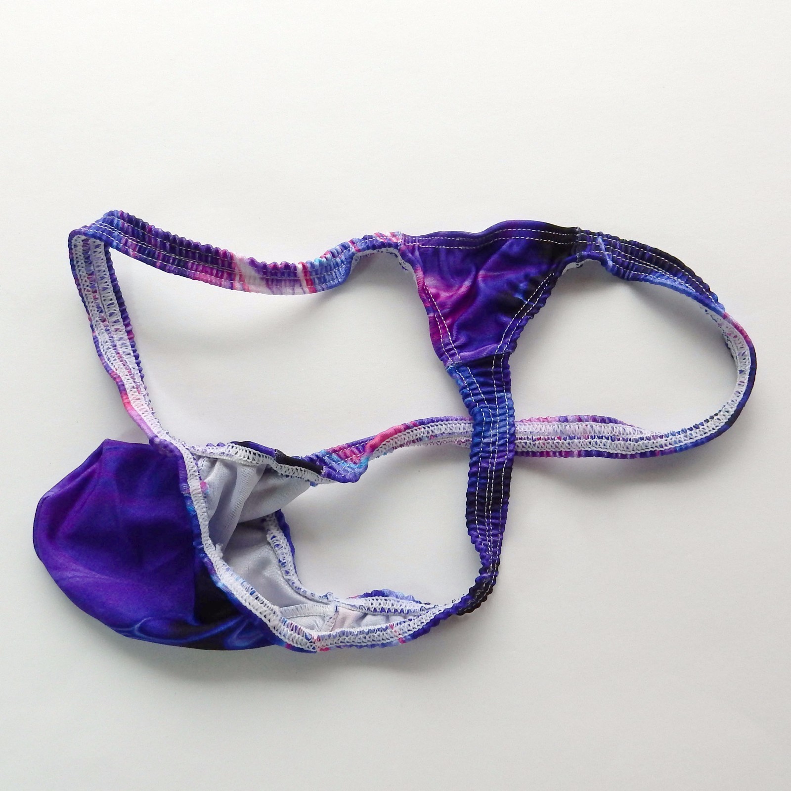 K403 P String Thong Grape Smugglers Contoured Pouch FLAME prints Swim Fabric