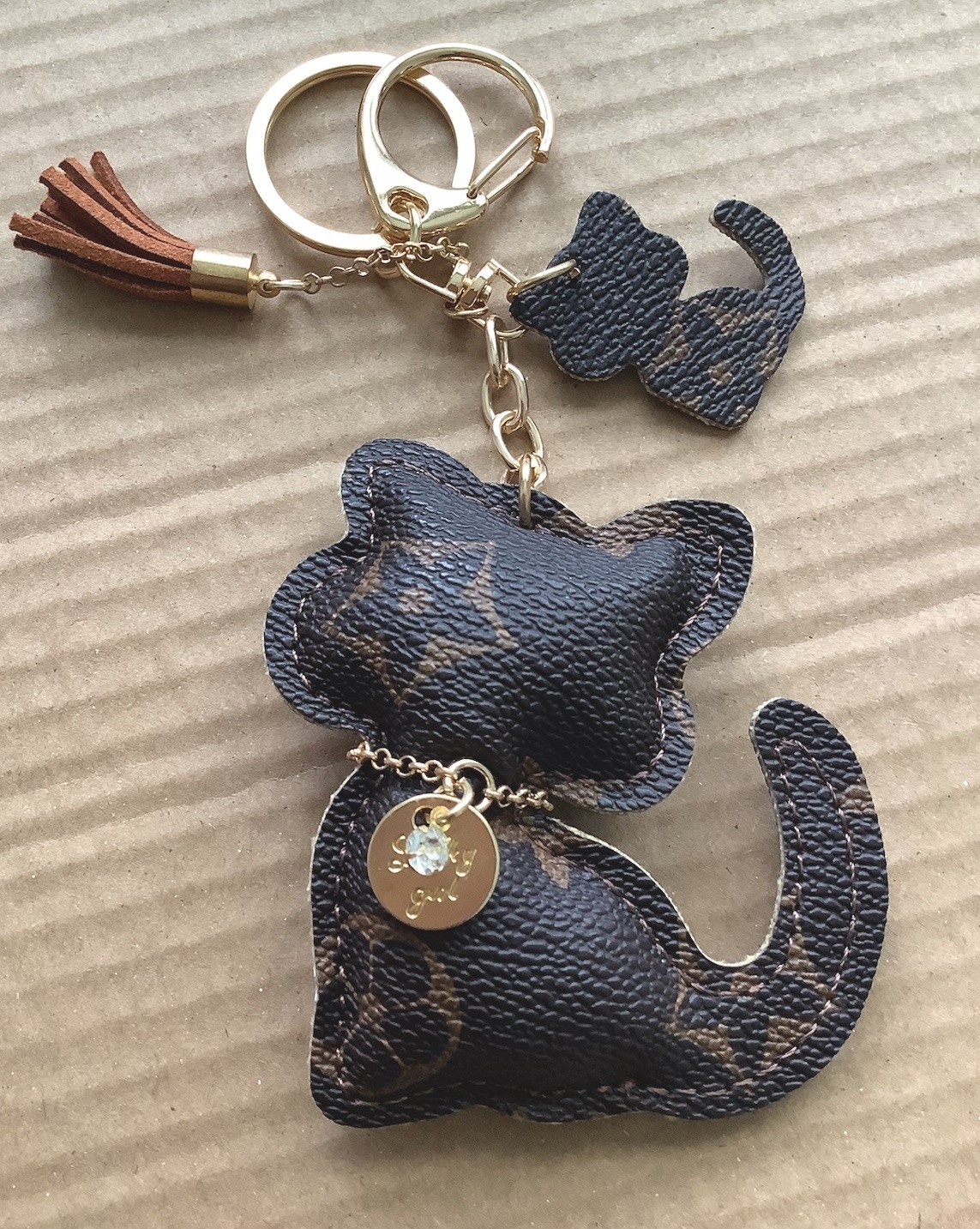 Cute Cat Car KeyChain Pendant Charm for Handbag backpack