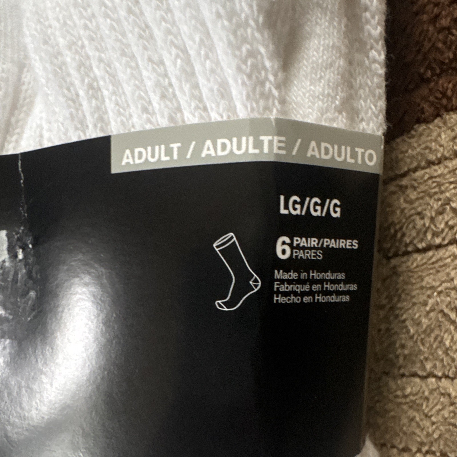 Under Armour Cotton Crew Socks Logo White/Gray Men Large 6 pairs