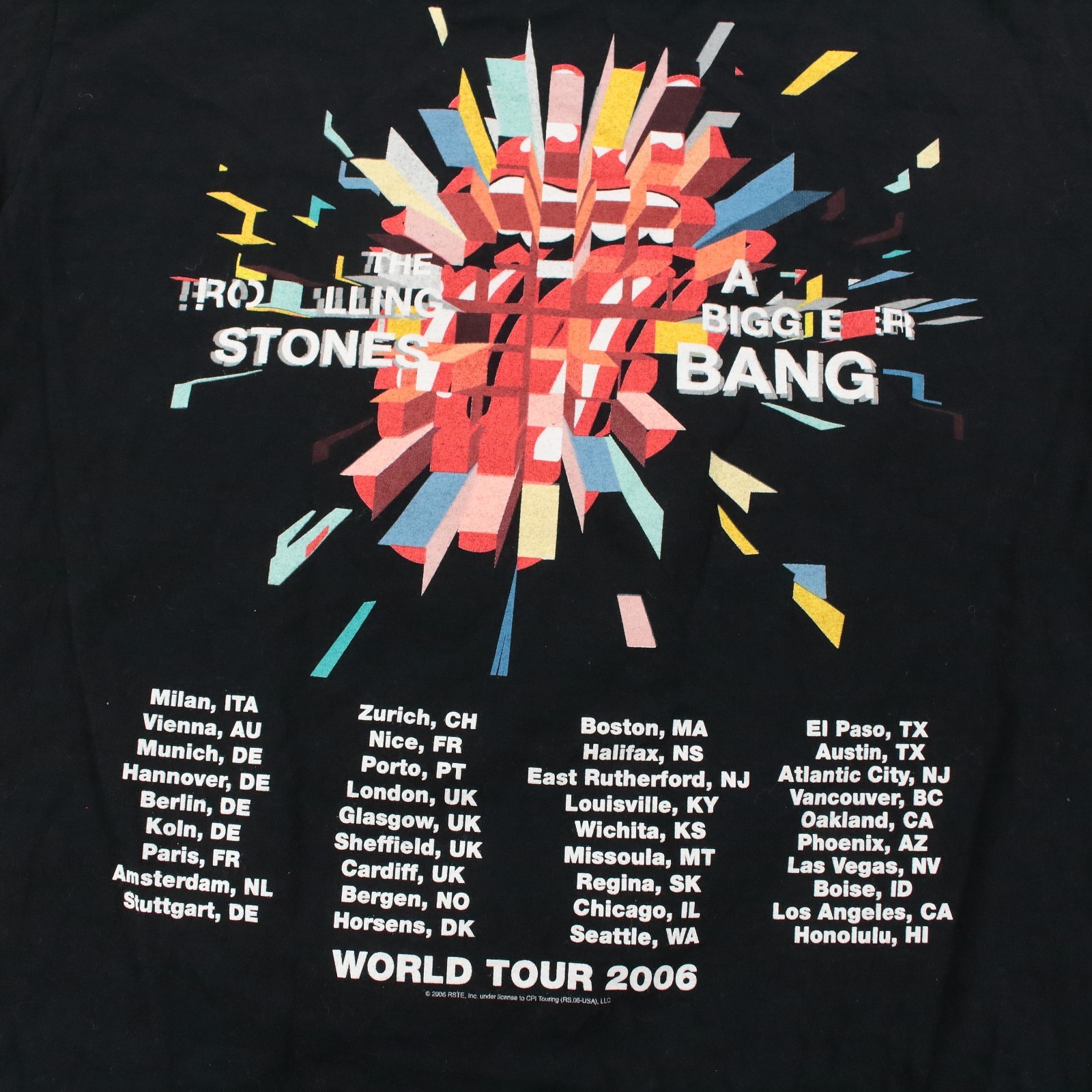 vtg y2k THE ROLLING STONES A Bigger Band 2006 Tour concert tee t-shirt MEDIUM