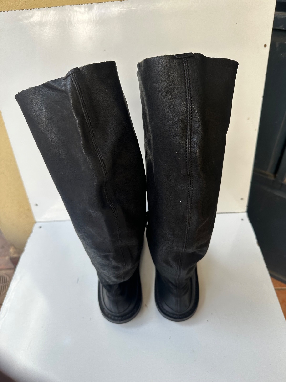 Trippen Black Leather Knee-high Women’s Boots Size 39 / USA 8