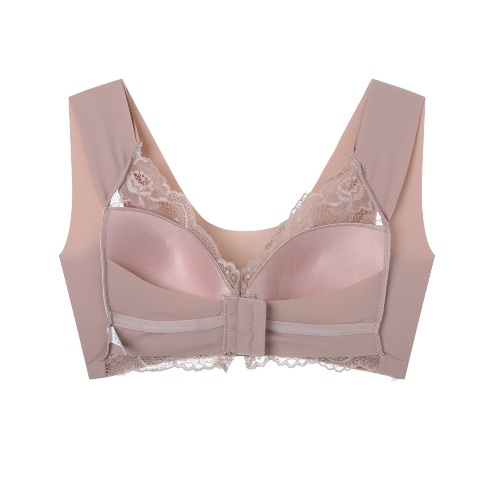 6Pcs Front Closure Lace Wireless Bra Wide Strap Comfort Support Bralette