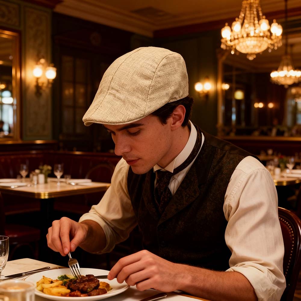 Traditional Irish Flat Cap Flax Ivy Cap for Men Classic Driving Hat Style