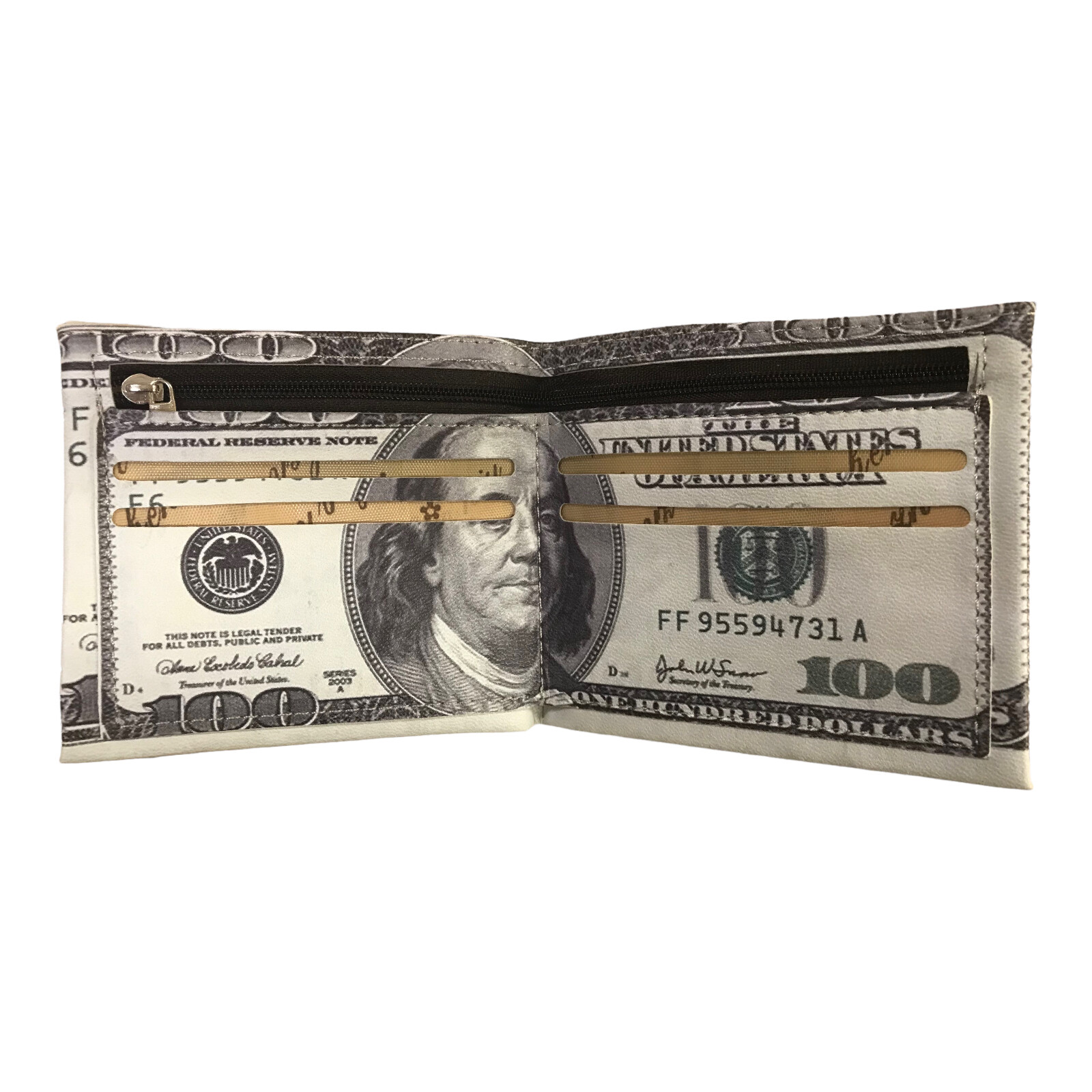 Benjamin Franklin 100 Dollar Bill Faux Leather Wallet