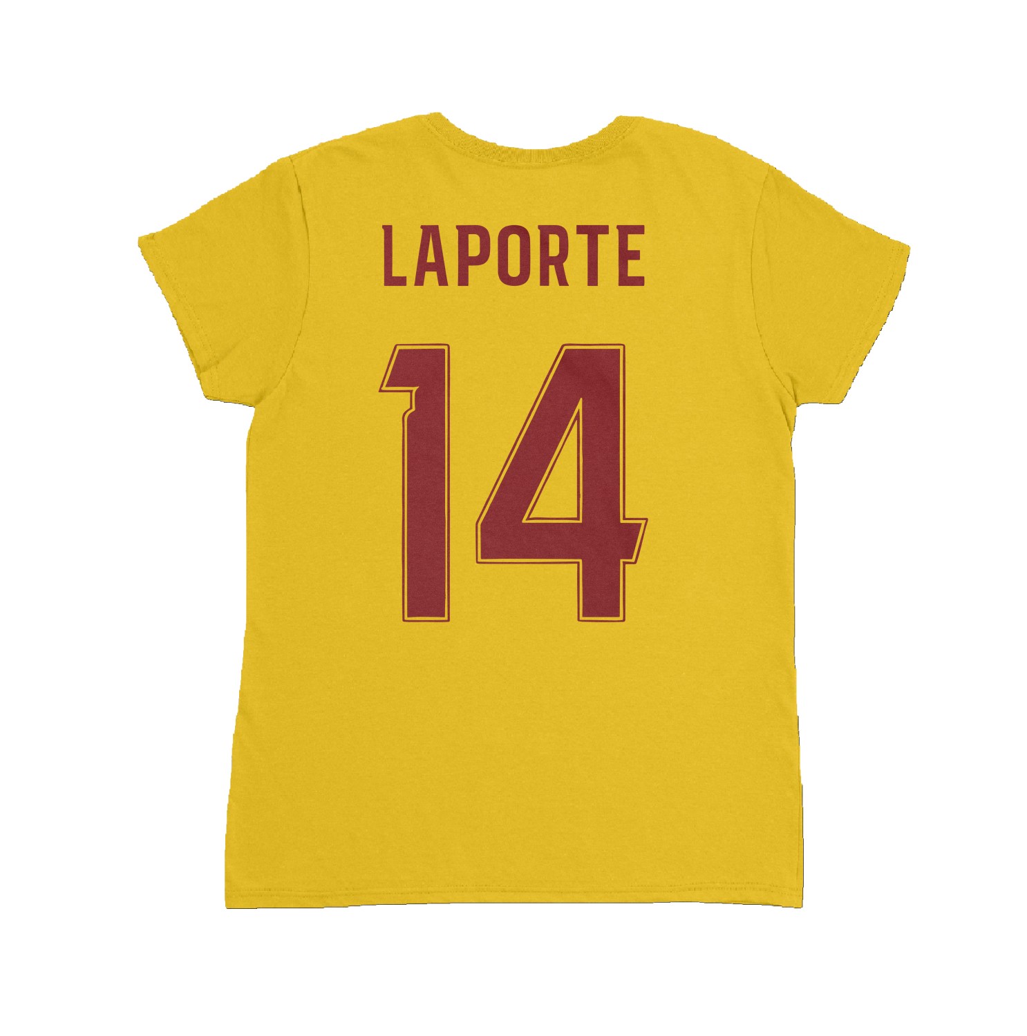 Spain Soccer Pride Laporte 14 Two-Sided Tribute Ladies’ Crewneck T-Shirt