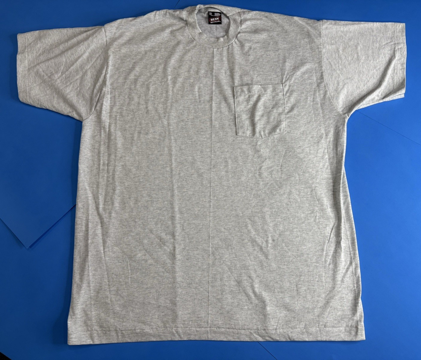 Vtg 1980s 1990s Fruit Of The Loom Best Made In USA Blank Grey T-Shirt 2XL NEW