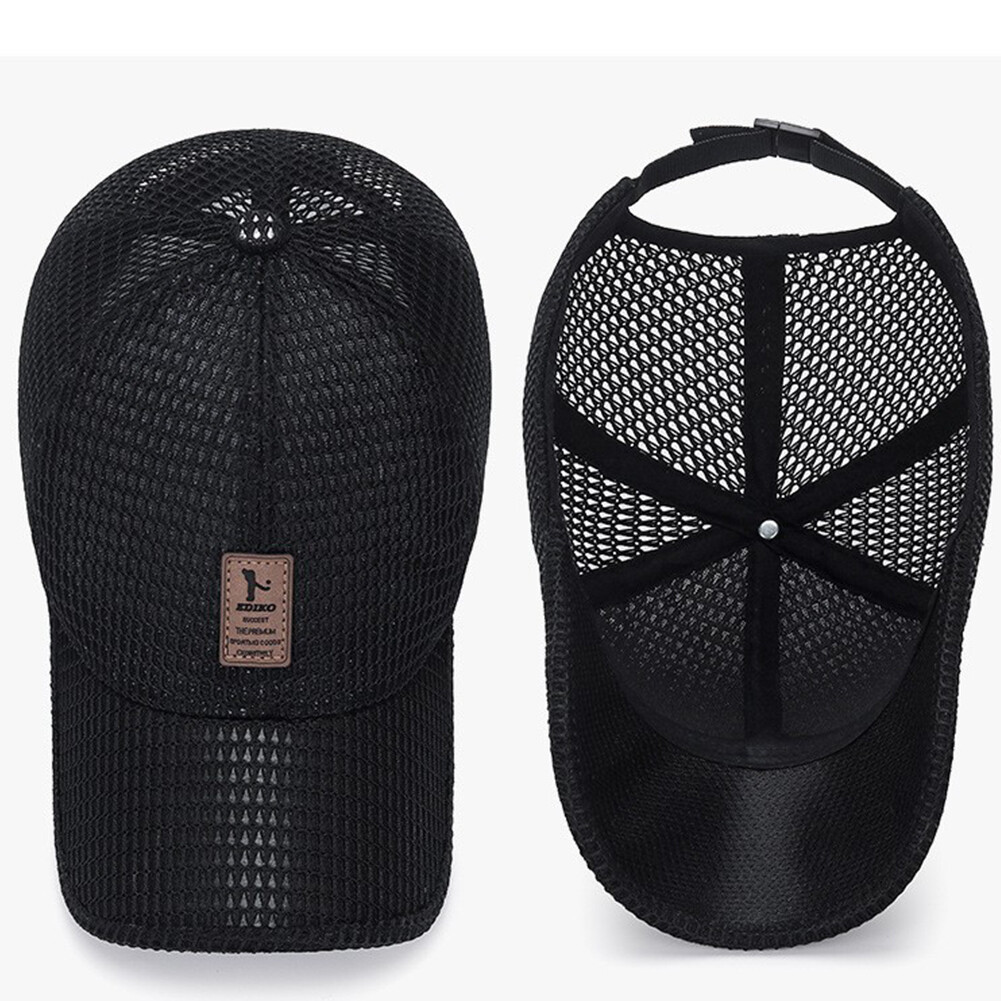 US 1-2 Pcs Men’s Mesh Baseball Cap Snapback Sun Protection Breathable Sports Hat