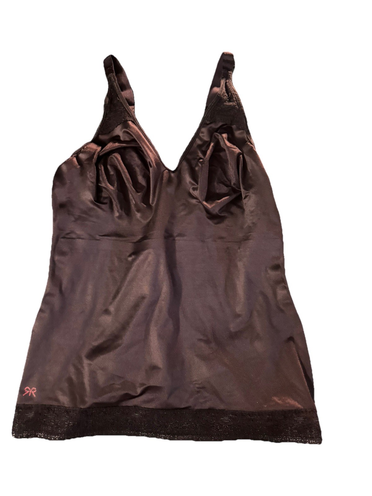 Ruby Ribbon Lace Cami 42 Black Style #3055 Shapewear Satin Adjustable