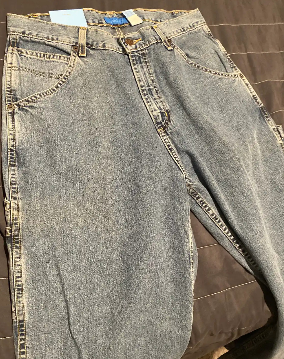 NWT Savile Row Carpenter Jeans Mens 33×30 Light Wash Blue Denim 100% Cotton