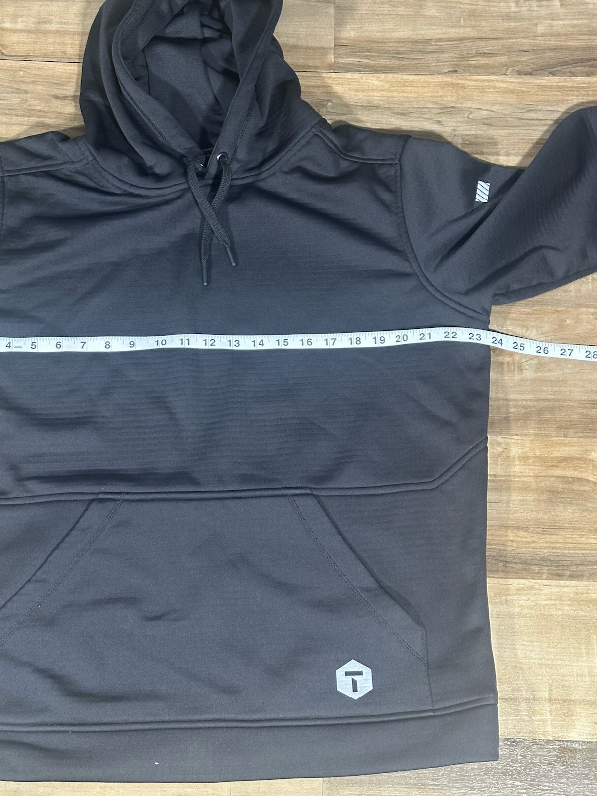 Truewerk Men’s Large Black Grid Technical Hoodie Sweatshirt EUC