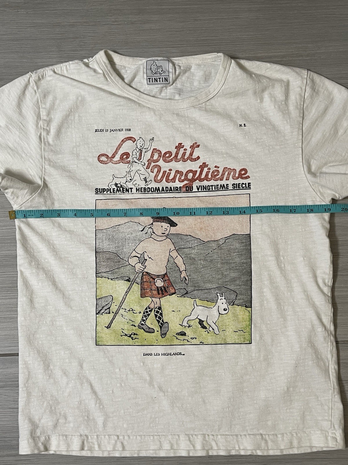 The Adventures of Tintin T Shirt Milou Snowy Dog Graphic Kilt Adult Small/Medium