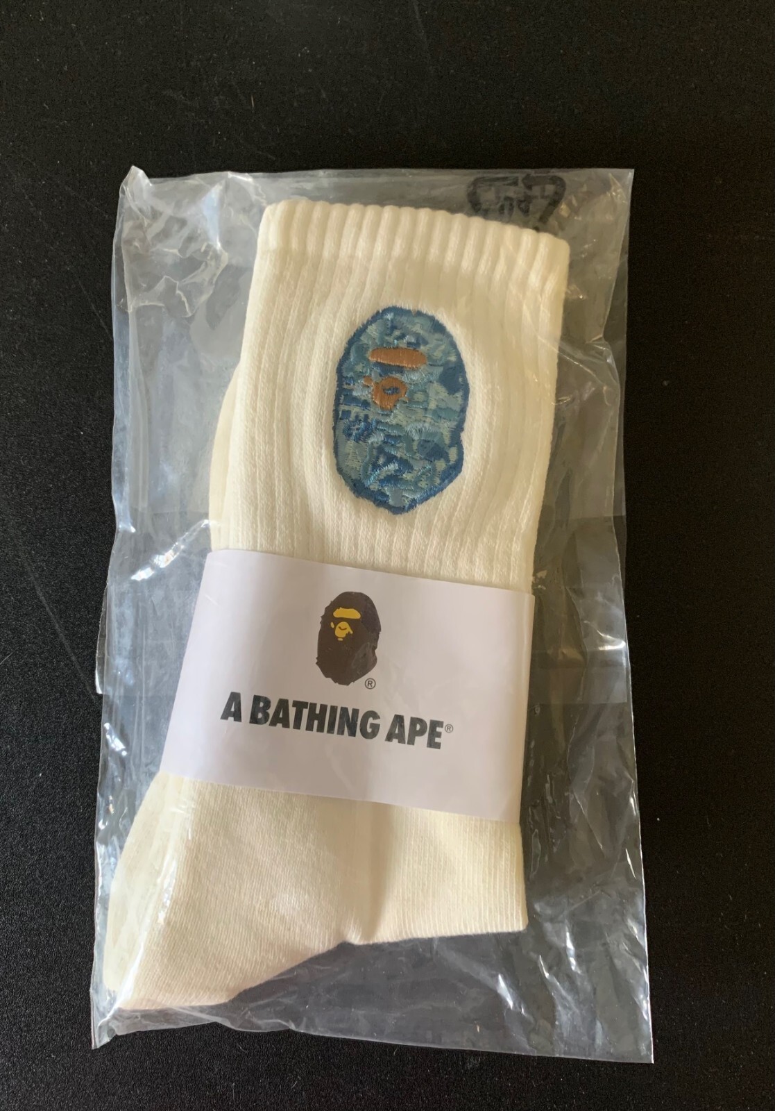 BAPE A Bathing Ape Crew Socks Big Ape Head Embroidered CAMO Socks 100% – CHOOSE!