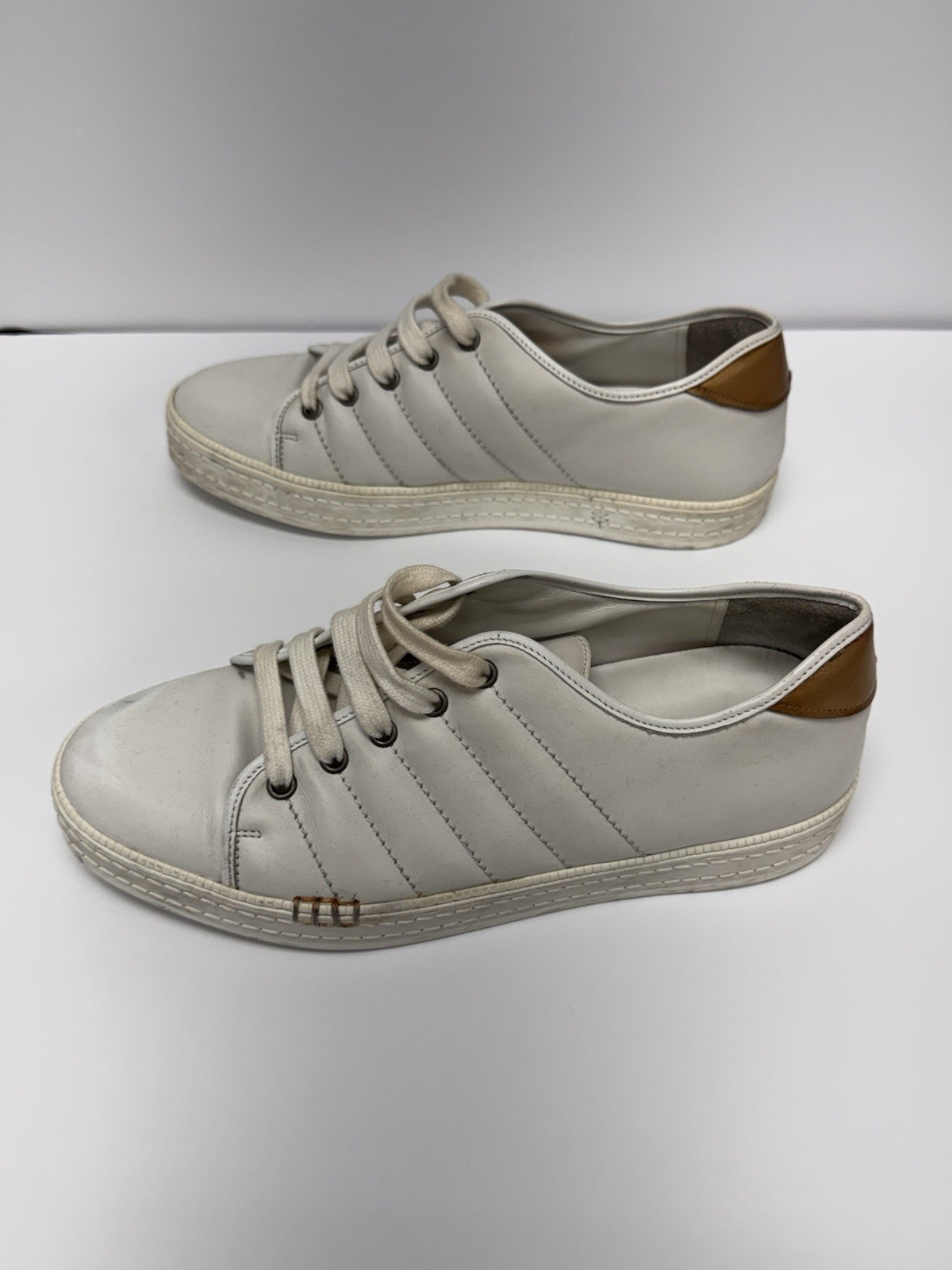 BERLUTI “Playfield” White Leather Low-Top Sneaker Shoes men’s size 8 US