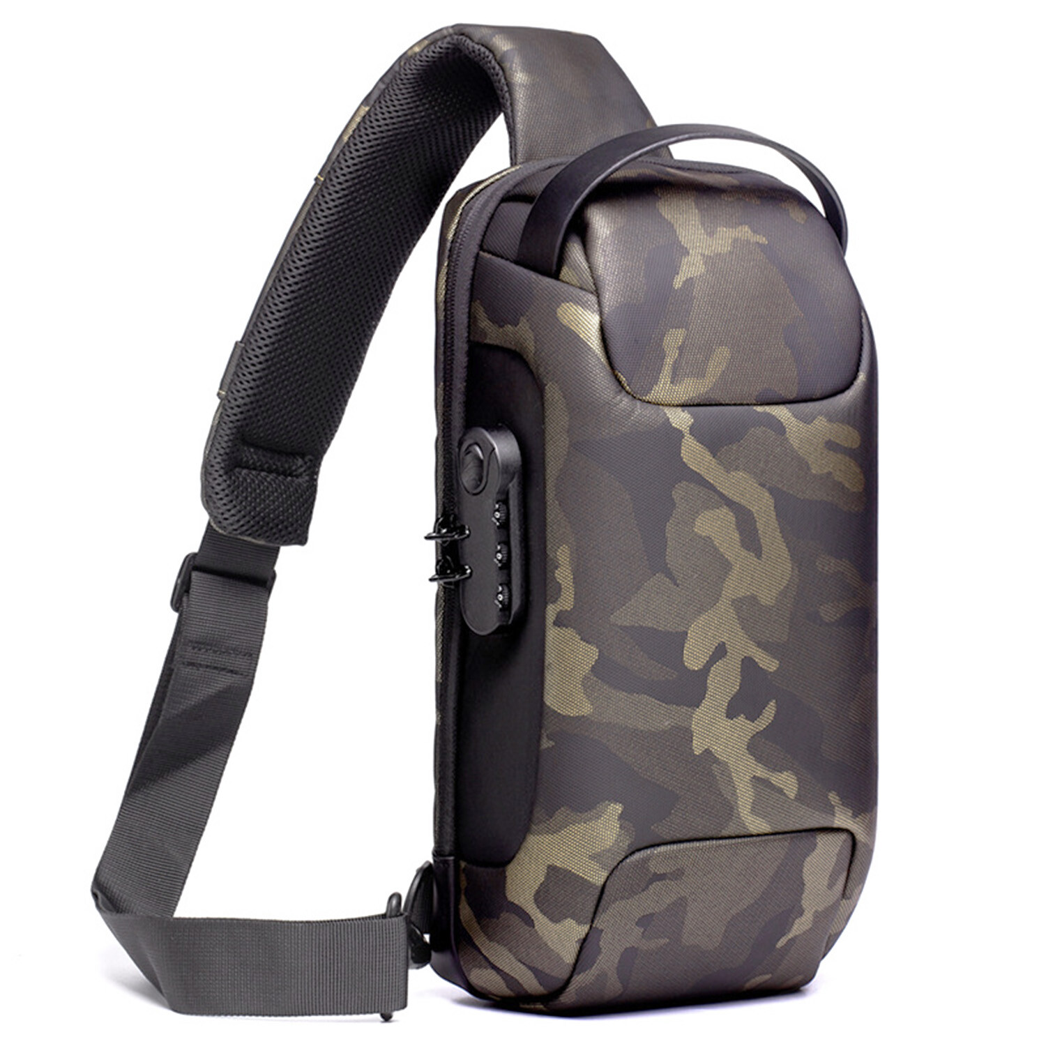 Anti Theft Sling Bag Waterproof Chest Bag Crossbody Backpack w/ USB Charge Port