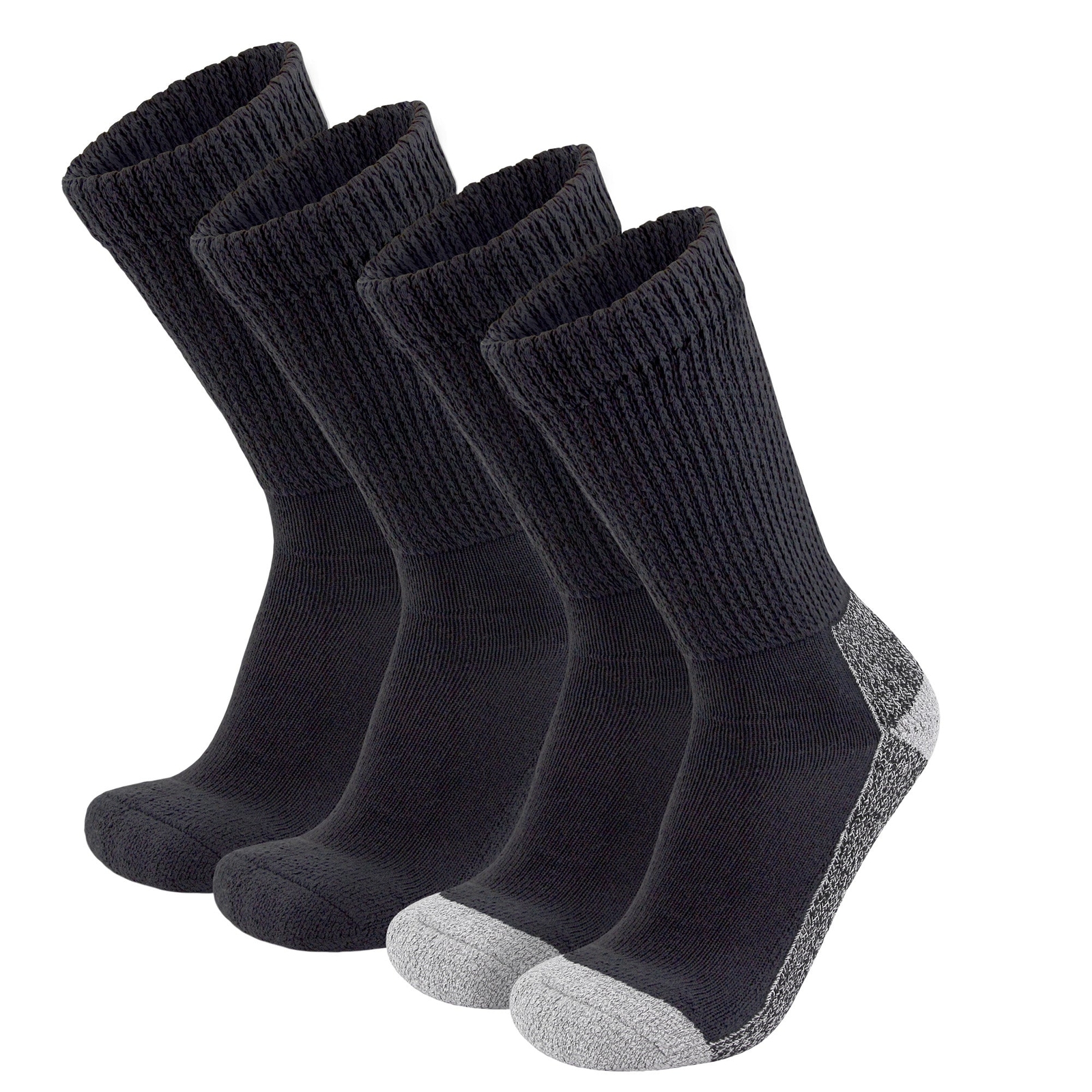 Diabetic Slipper Socks, Extra Thick Cotton Cushioned Crew Socks (Size 10-13)