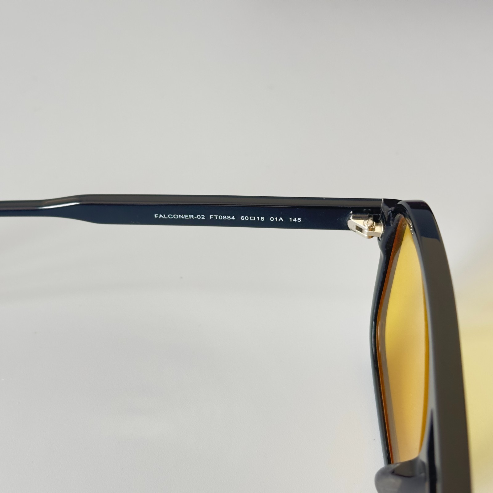 Tom Ford Falconer Sunglasses TF884 Black/Yellow 60-18-140mm With Case