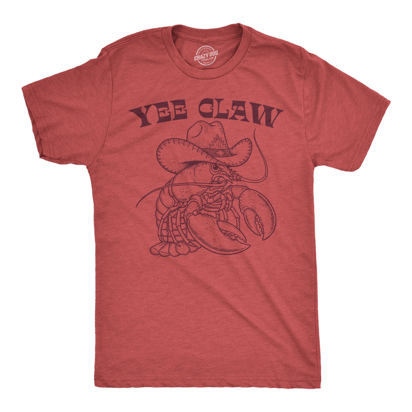 Mens Funny T Shirts Yee Claw Sarcastic Lobster Graphic Novelty Tee for Men