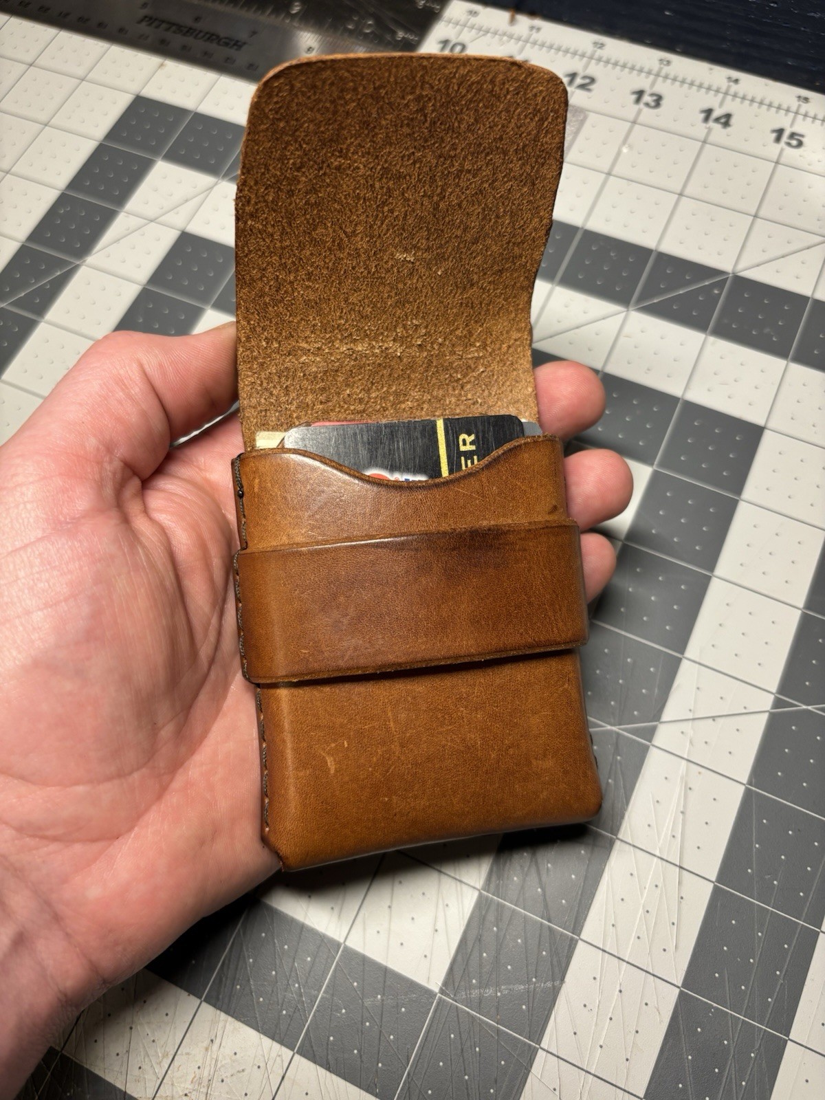 Handmade Leather Vertical Pocket Flap Wallet – Slim & Durable
