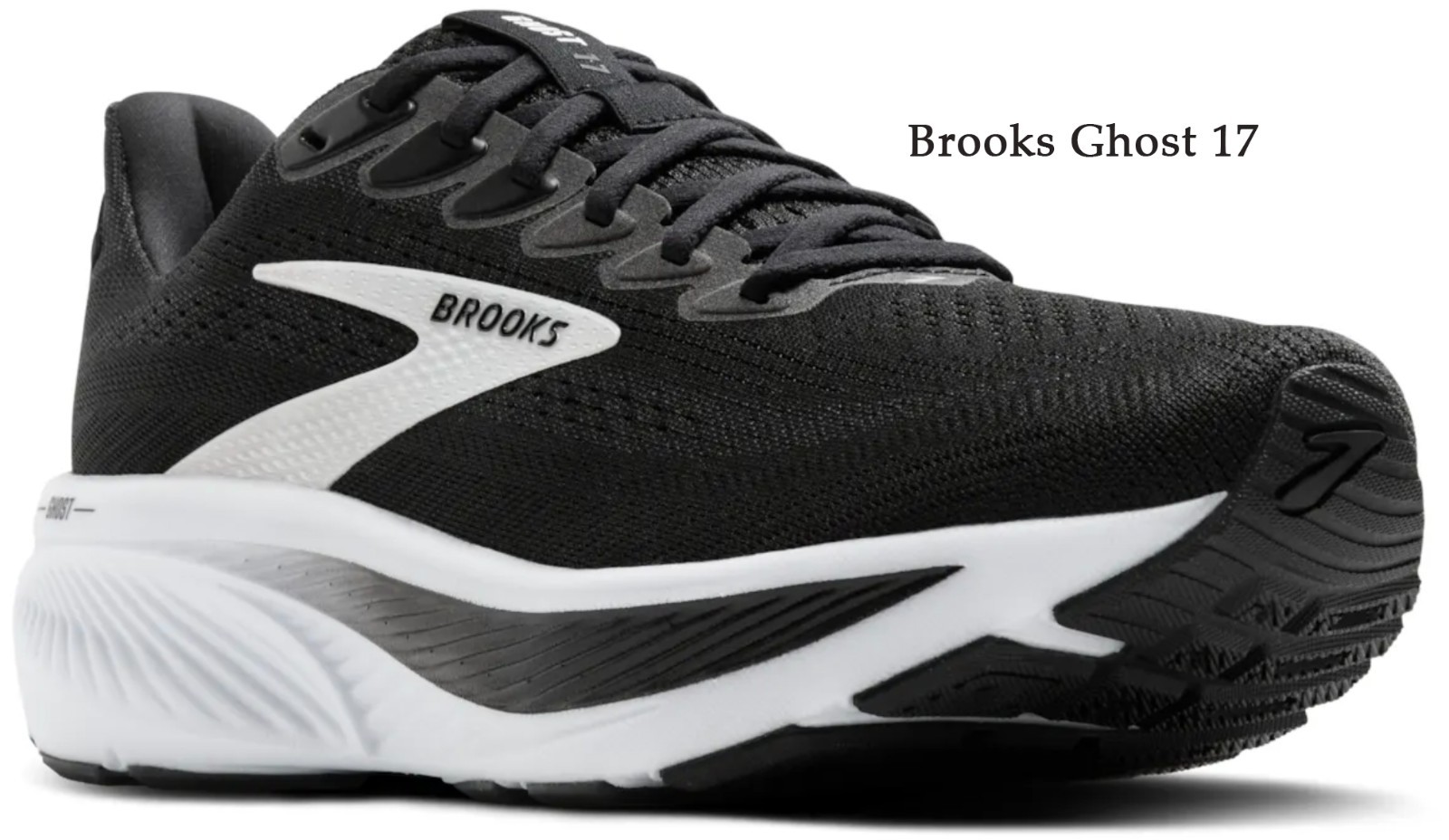 Brooks Ghost 17 Mens Black/Grey/White, Multiple sizes, New In Box