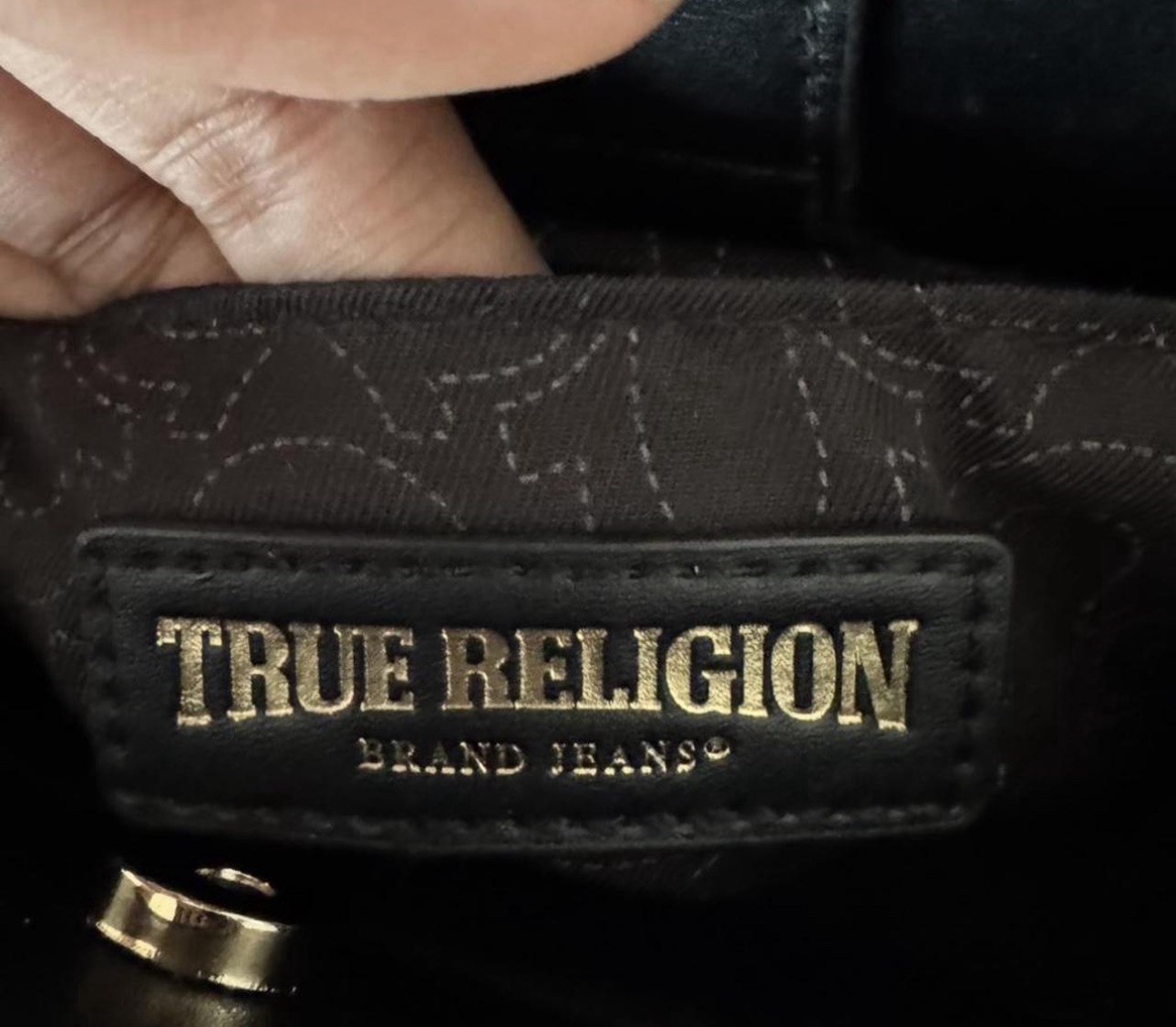 True Religion Black Small Satchel Top Handle Bag Detachable Crossbody Strap