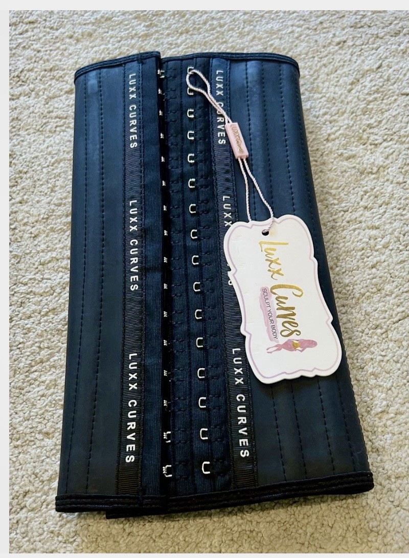 Medium Luxx Curves Waist Trainer Black Latex Firm Compression Women’s Shapewear