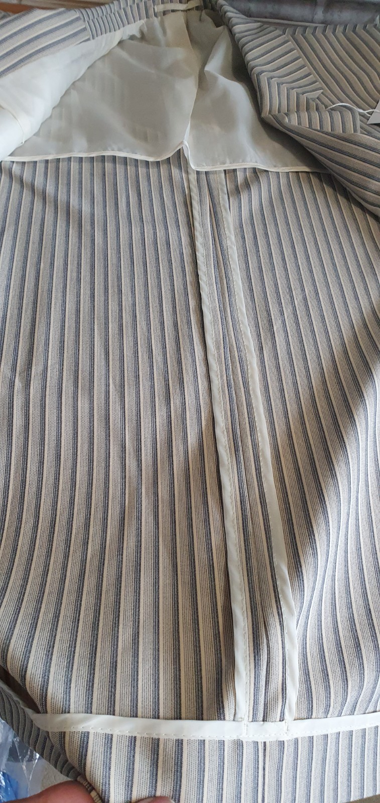 Wellington Cruise Washable Patch pocket Jacket 46″L Cream & grey stripe Boating