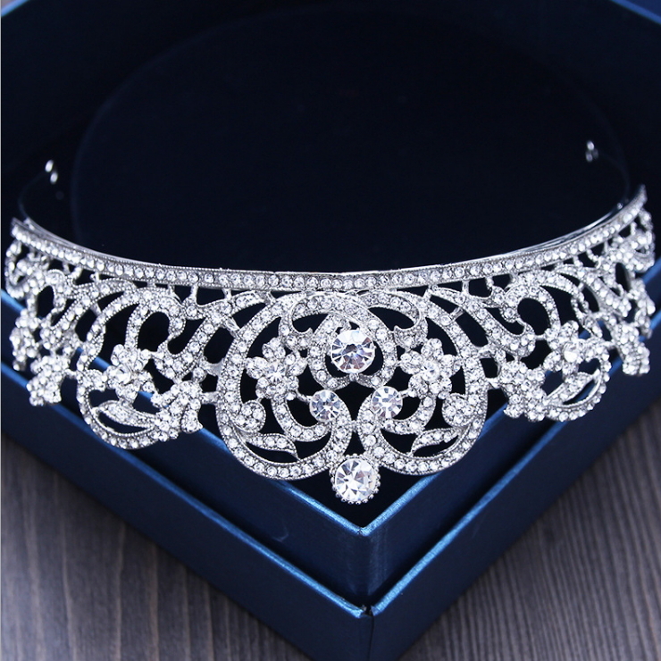 6cm Tall Heart Crystal Crown Wedding Bridal Queen Princess Prom Tiara For Women