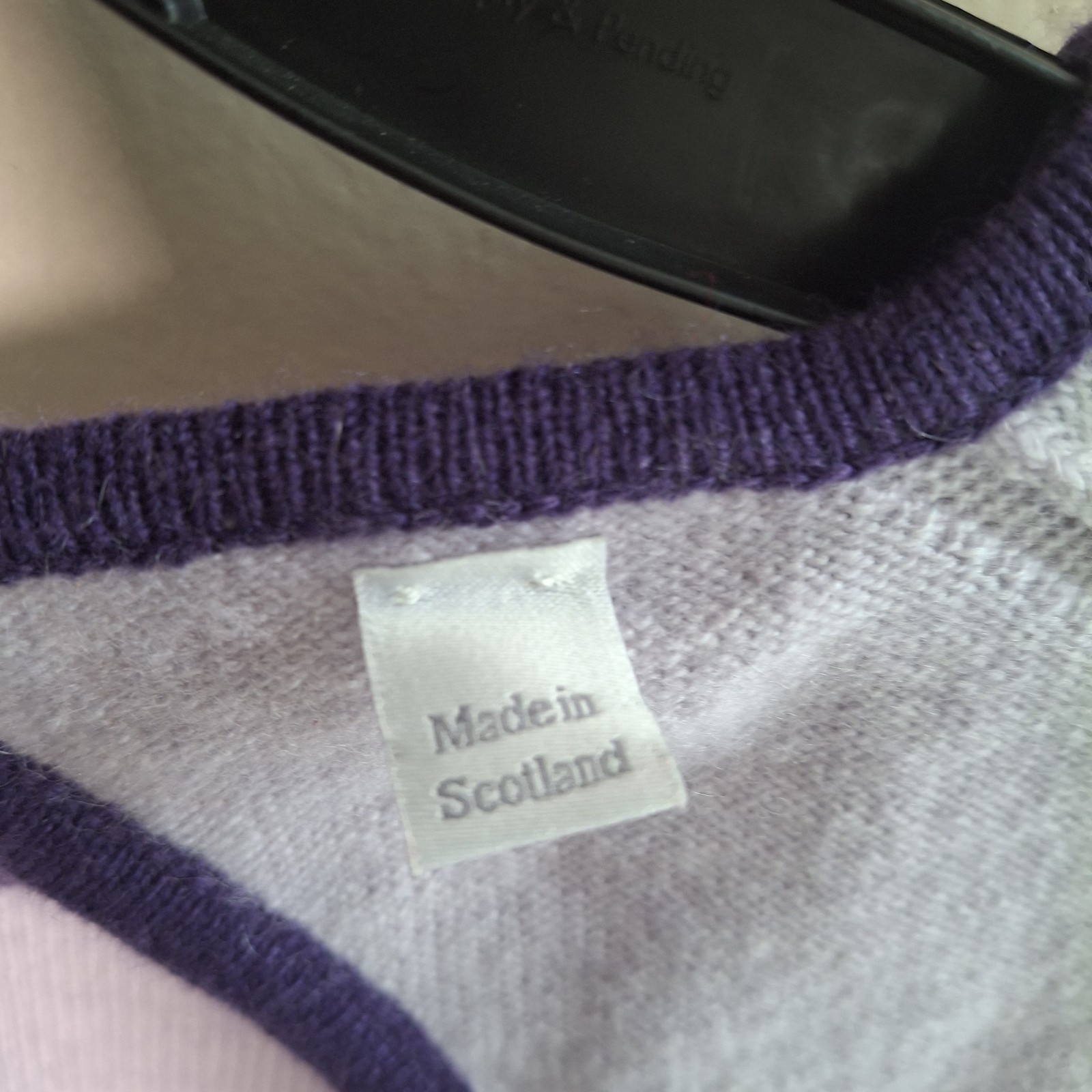 Robert Talbott 100% Cashmere Sweater Purple Women XL Open Back Preppy Old Money