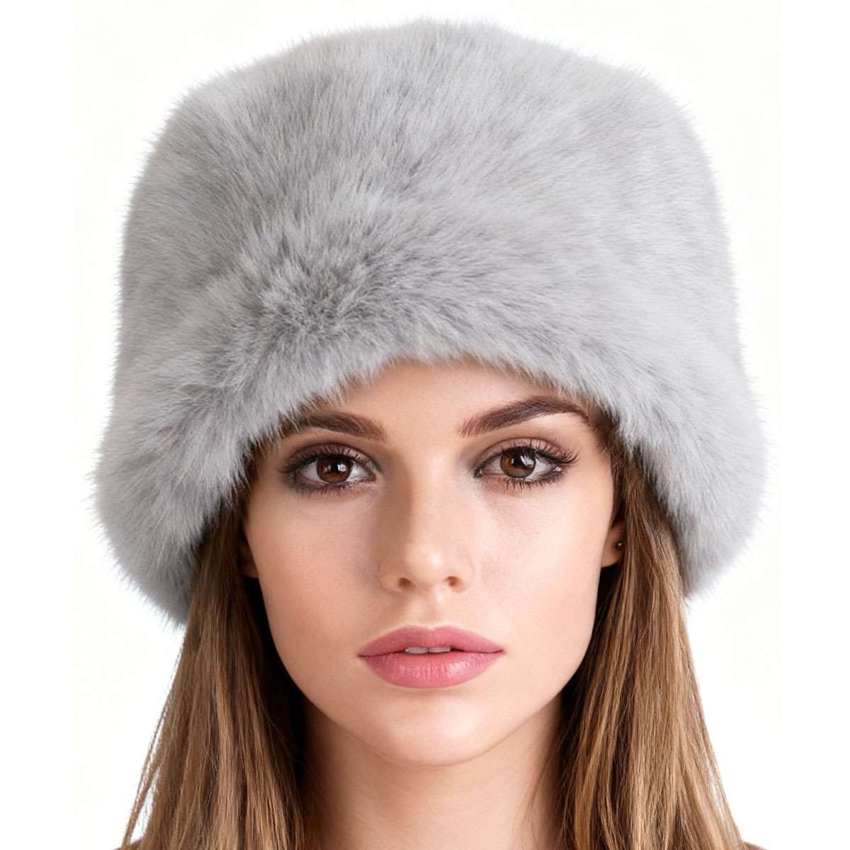 Women Winter Russian Fluffy Faux Fur Headband Hat Ear Warm Thick Snow Ski Cap