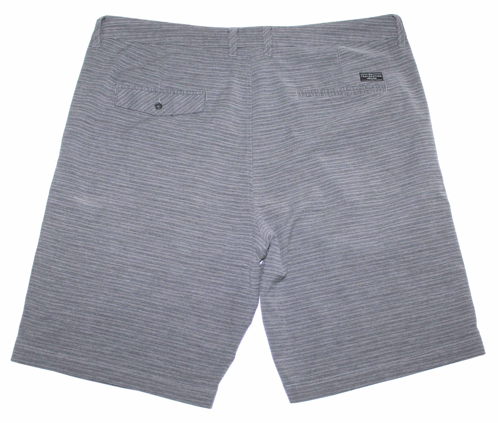 Travis Mathew Chino Gray Striped Blended Fabric Golf Shorts Mens Size 39