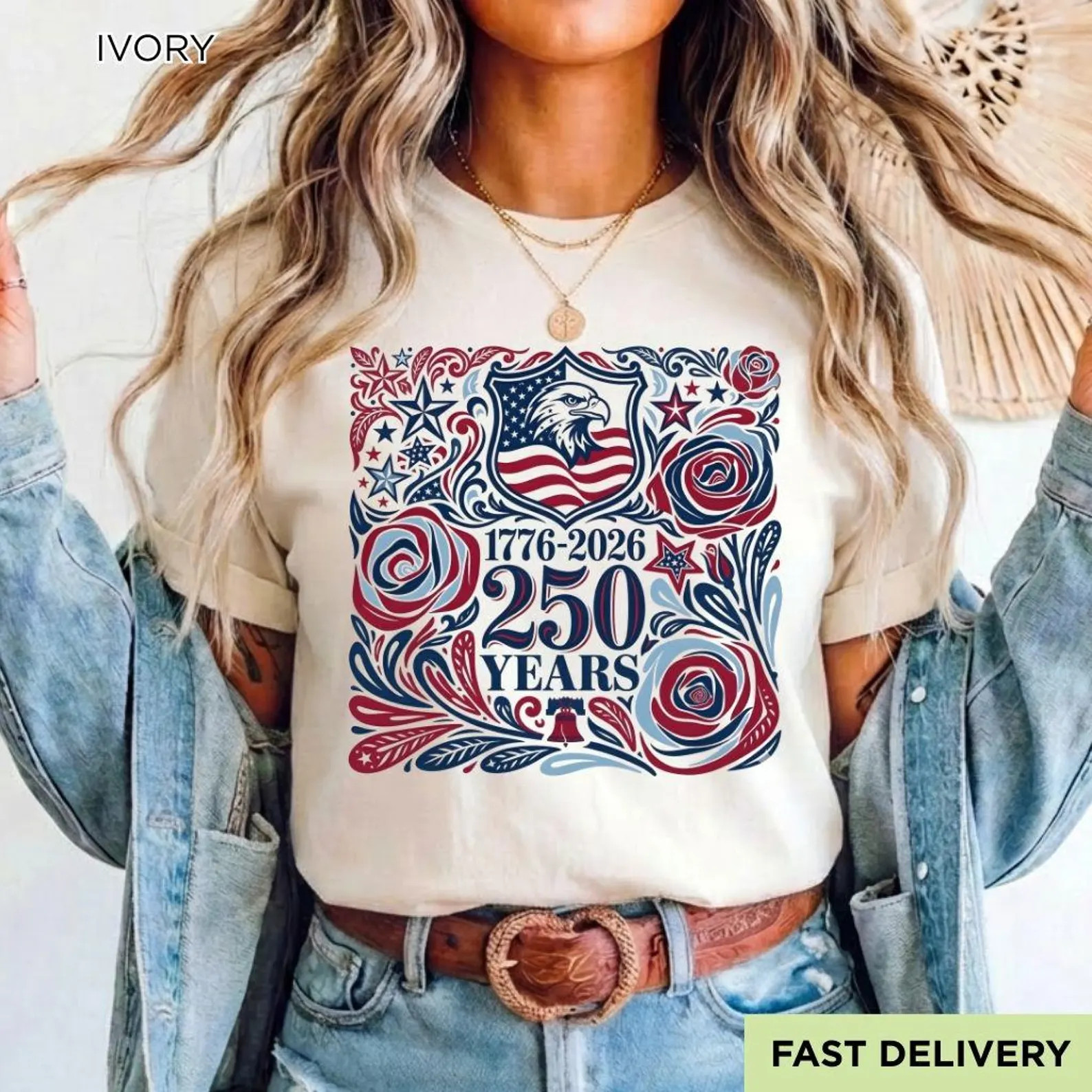Retro 4th of July Floral USA Shirt Women 250th Anniversary Patriotic Flag Tee