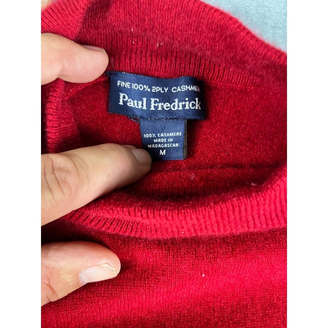 Paul Fredrick Red 100% Cashmere Sweater Women’s Medium Luxury 2-Ply Pullover
