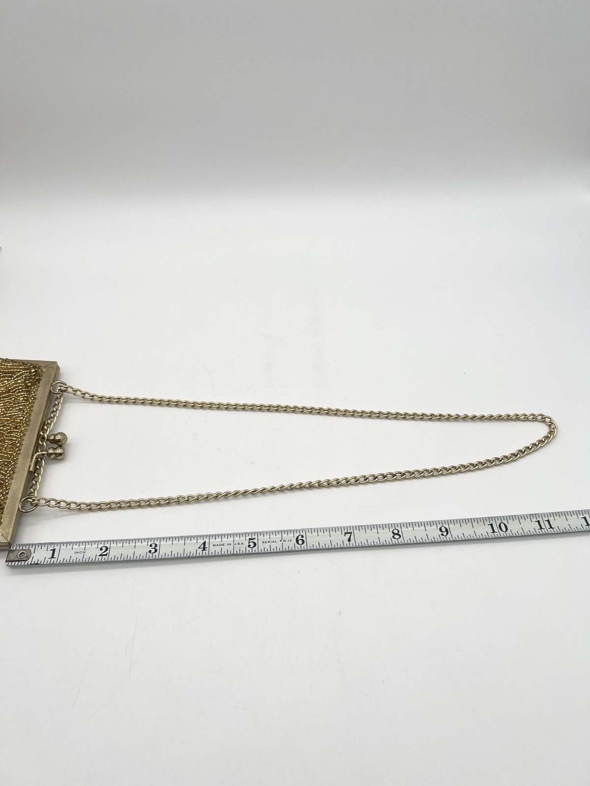 Vintage Walborg Gold Beaded Evening Purse Hong Kong Cocktail Handbag