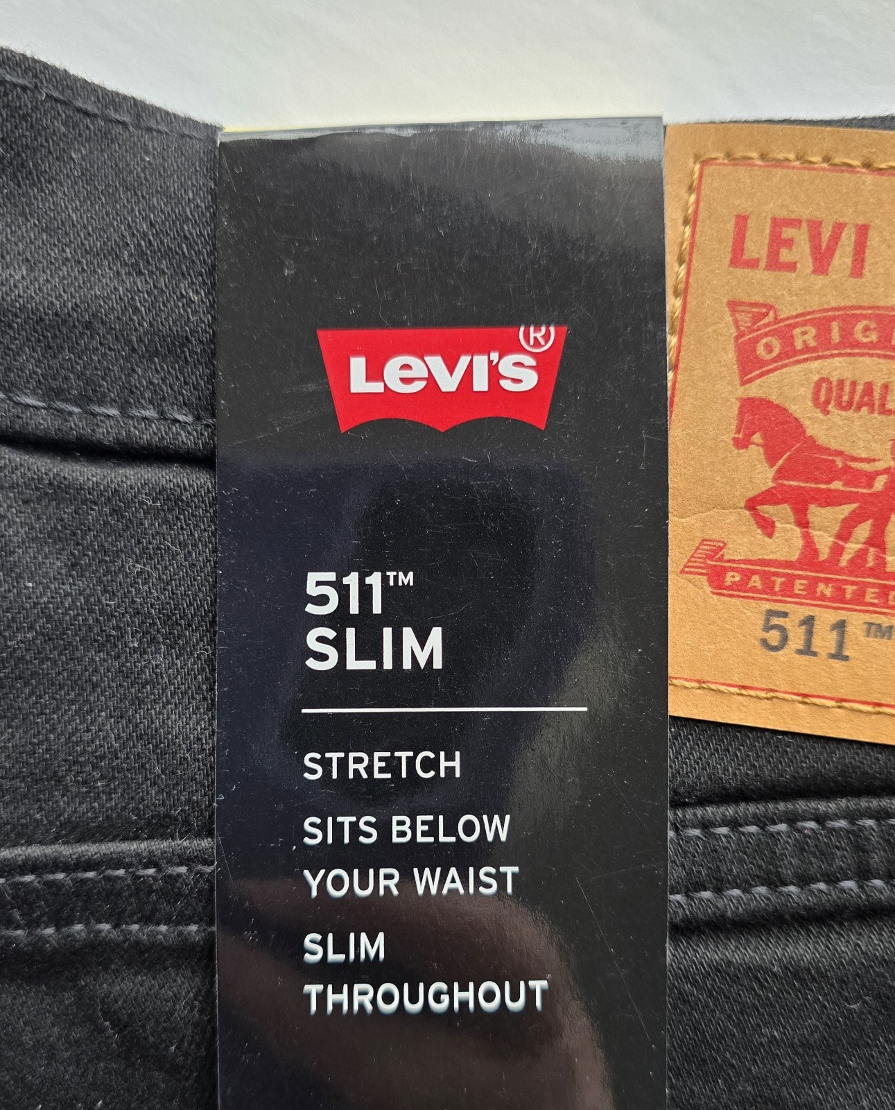 Levi’s Men’s 511 Slim Jeans Stretch Black Denim NEW 36×32