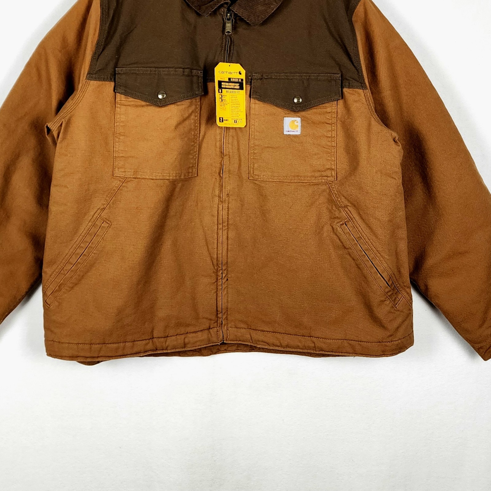 NWT Carhartt Montana 2-Tone Brown Rugged Flex Duck Insulated Zip Jkt Men 2XL