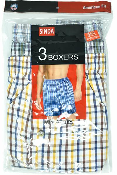 3 Pack Mens Boxer Briefs Trunk Shorts Cotton Check Plaid Underwear Size M-2XL