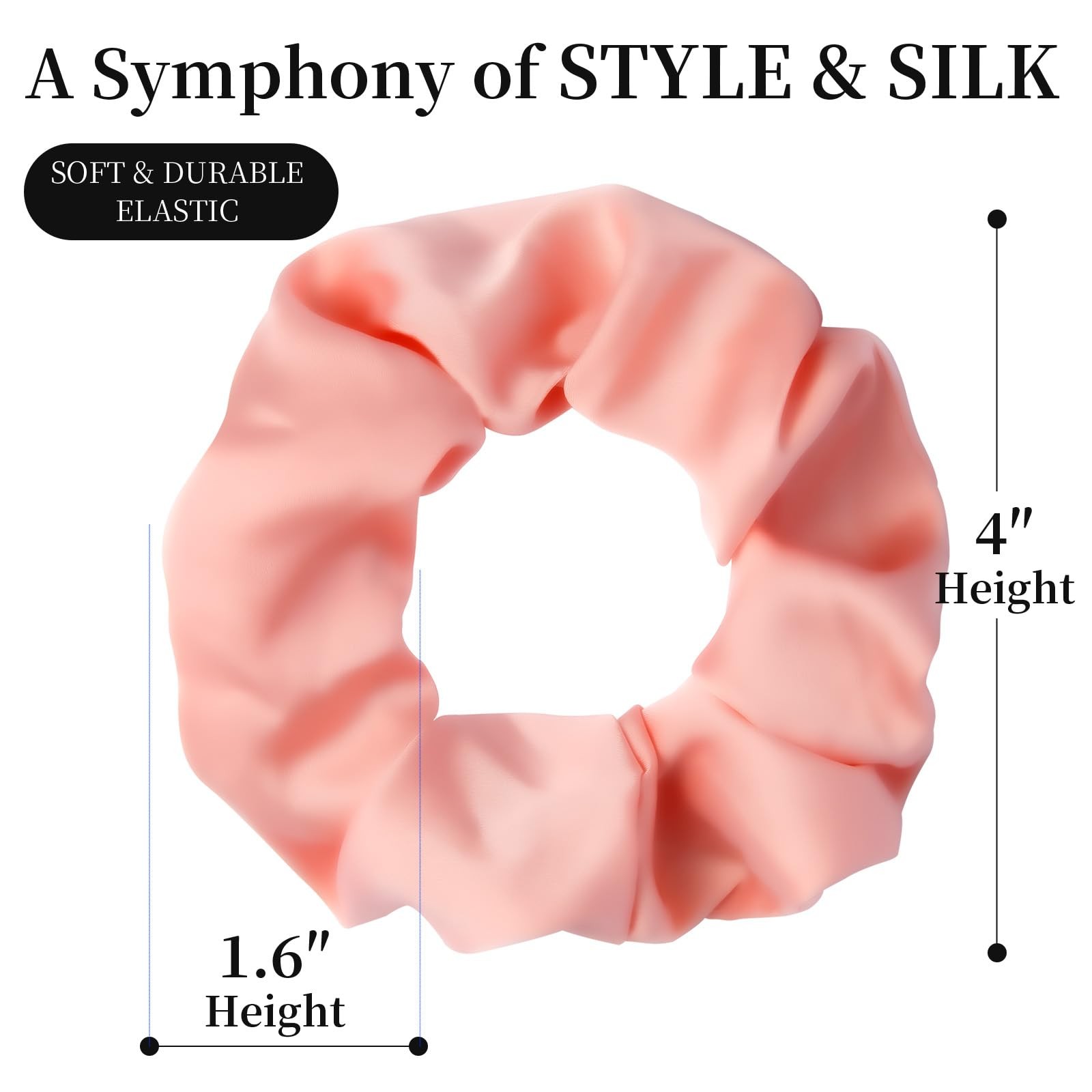5Pcs Mulberry Silk Hair Ties,Silk Hair Scrunchies for Frizz & Breakage Preven…