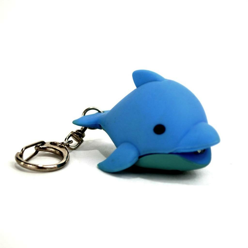 LED DOLPHIN KEYCHAIN with Light and Sound Cute Toy Animal Noise Key Chain Ring