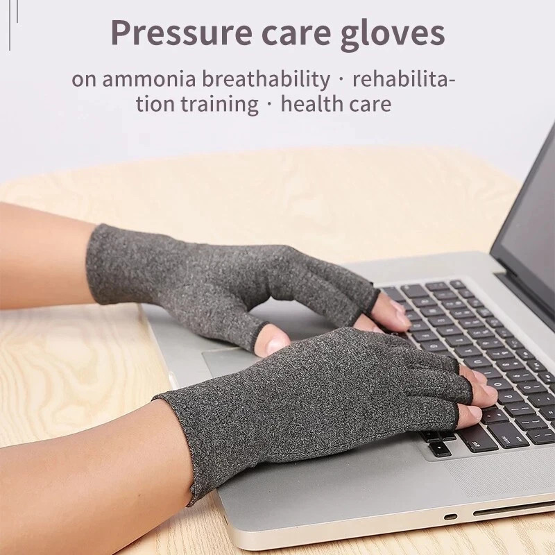 Fingerless Anti Arthritis Compression Gloves Cure Pain Relief Brace Hand Support