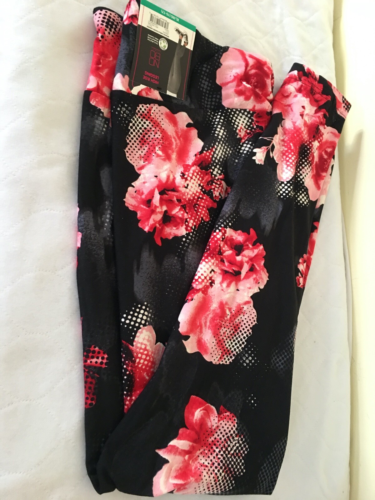 No Boundaries Pink Floral Sueded Ankle Leggings Juniors Women Black many size