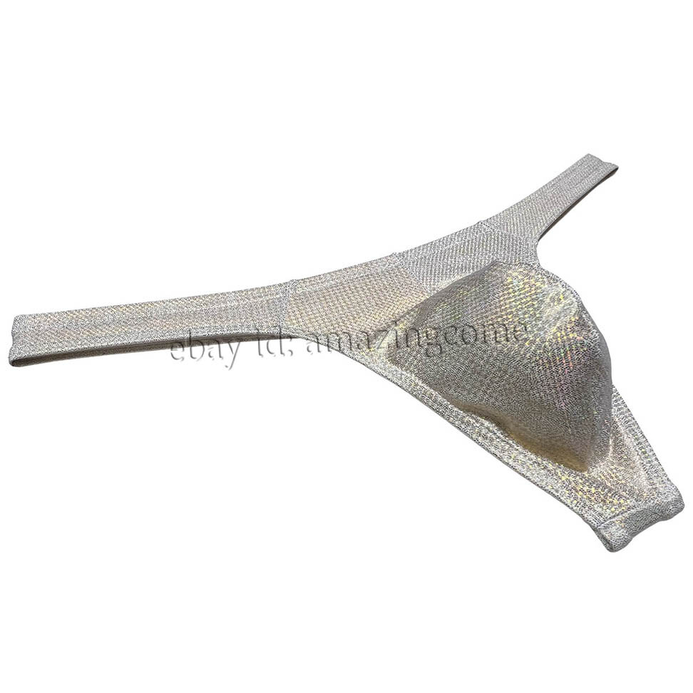 Men Gloss Bikini Thong Underwear Classics T-back Elastic Bulge Pouch Underpants