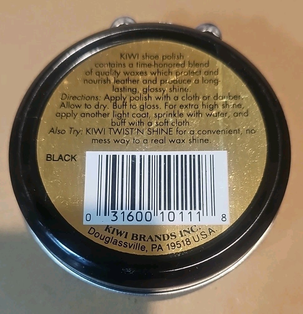 10 Pack Kiwi Shoe Polish Renews and Protects BLACK Leather 1 1/8 oz or-32g, 5/12
