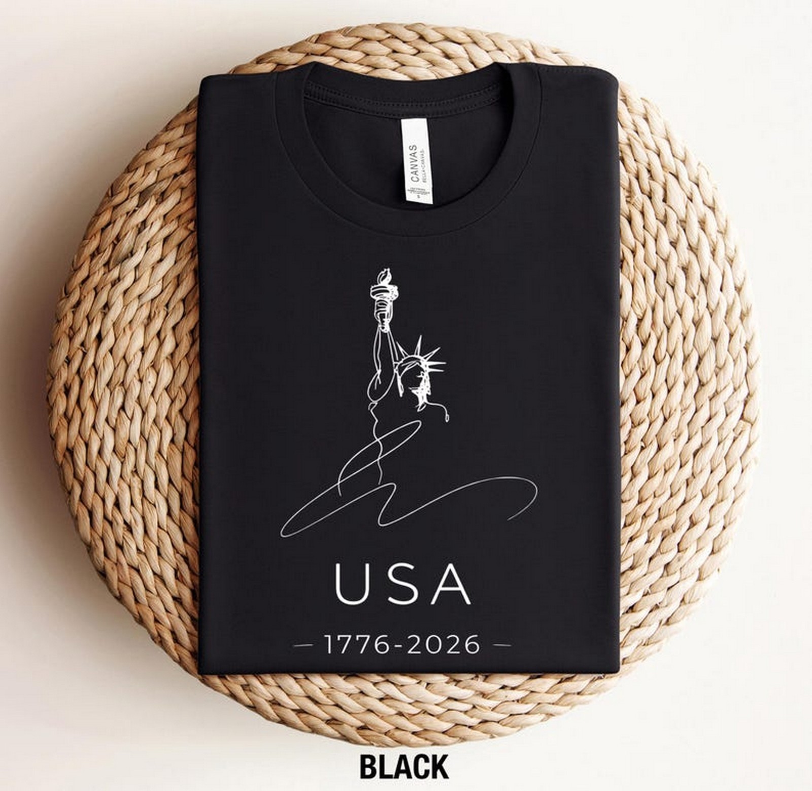 Line Art Statue of Liberty USA 1776-2026 Shirt, Patriotic 4th of July Tee