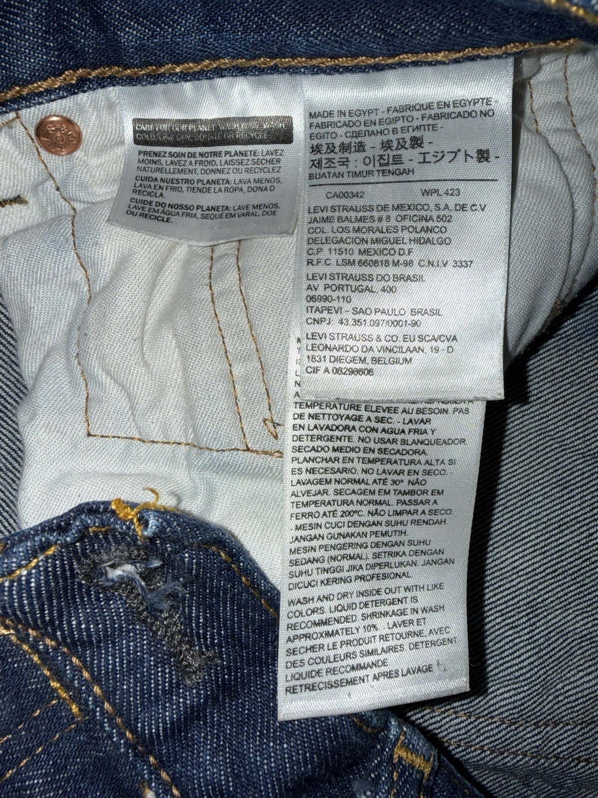 Levis Original 501 Denim Jeans Shrink To Fit Men’s Size 38×32 Straight 2016