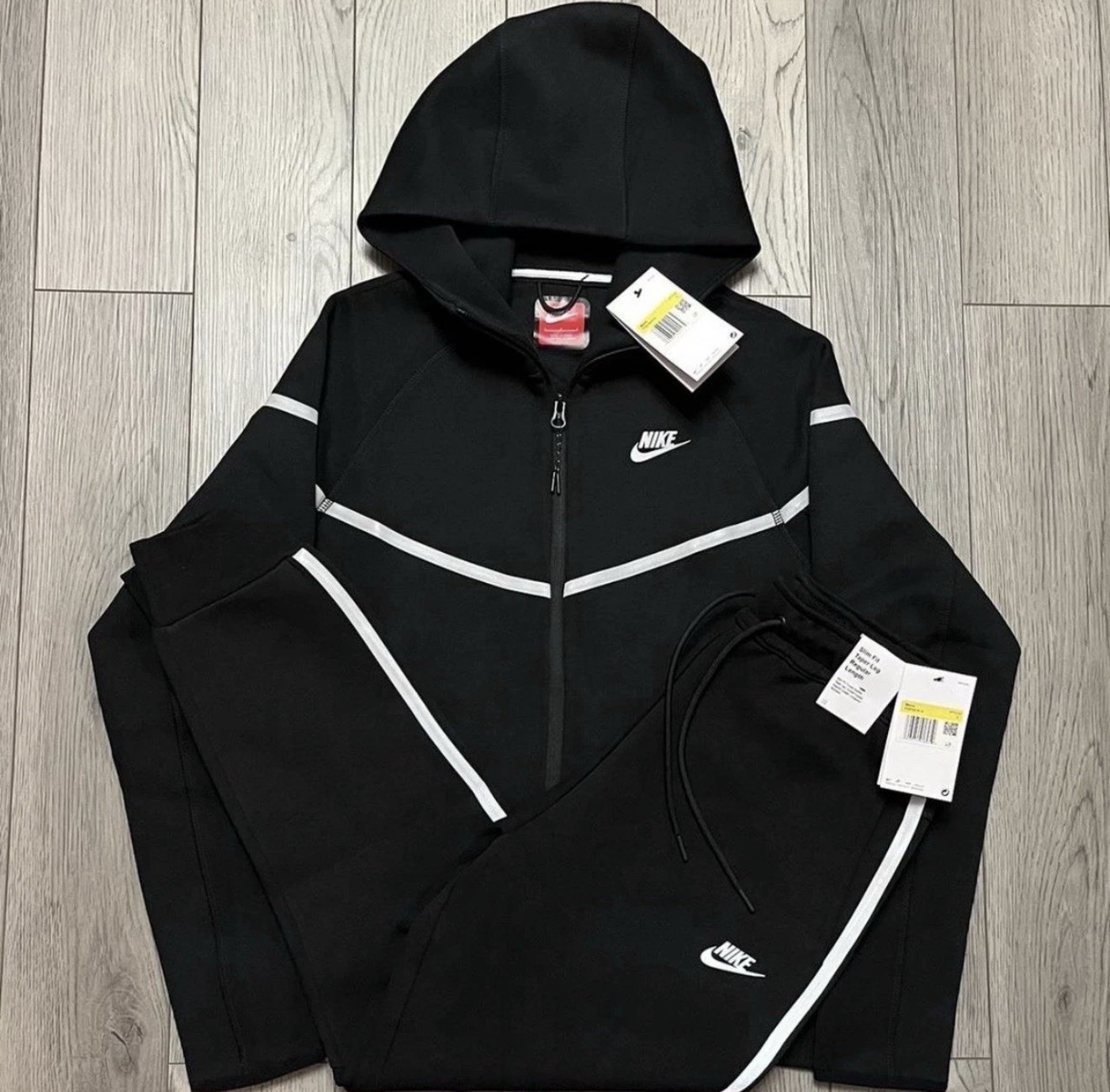 Nike Tech Fleece Black Reflective 2-Piece Set Tracksuit