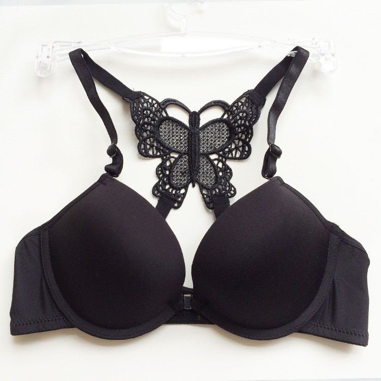 Sexy Racer Back Front Closure Bra Set Plunge Lingerie Size 32-38AB Bra + Panties