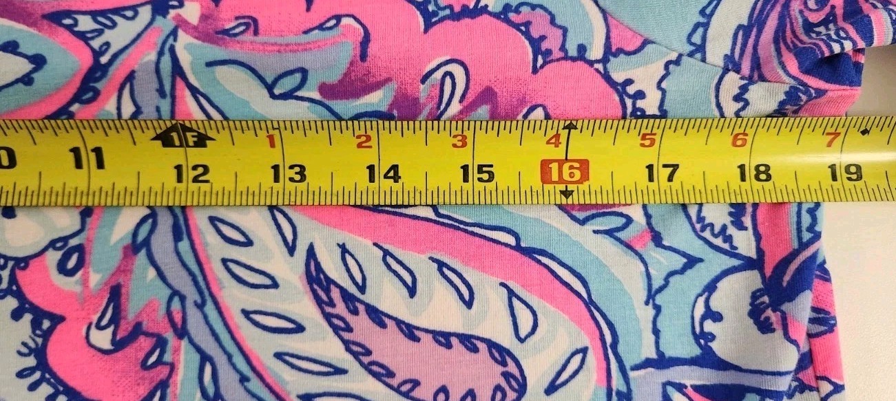 Women’s Sz L Lilly Pulitzer Bright Tropical Paisley Long Sleeve Top Stretch