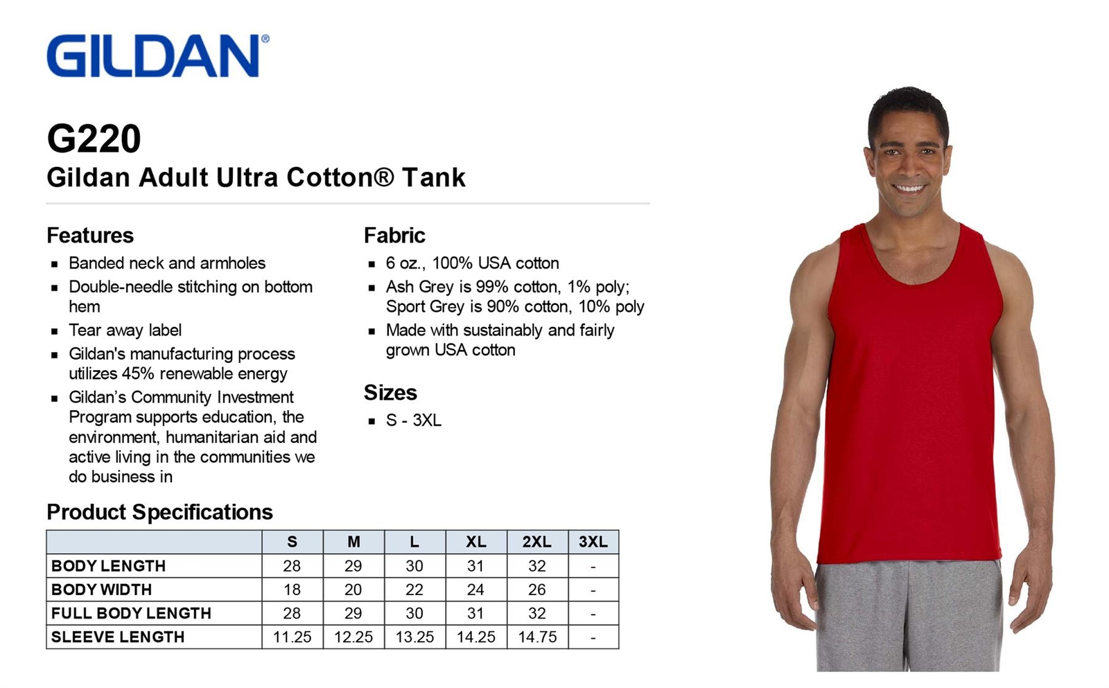 Gildan Mens Tank Top 100% Ultra Cotton Preshrunk 6 oz T-Shirt S-2XL G220