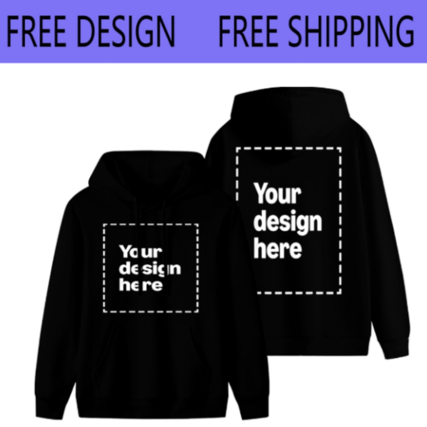 Custom Personalized Hoodie Sweatshirt Print Your Logo Photo Text Unique Gift